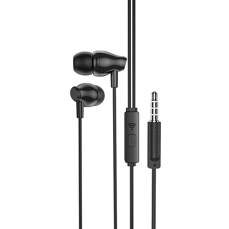 CUFFIA STEREO AURICOLARE CON FILO E MICROFONO JACK 3,5 (BOROFONE BM61)