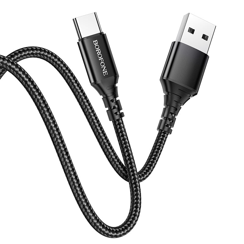 Cavo dati USB/USB-C 1 metro BOROFONE in corda 3A (BX54)