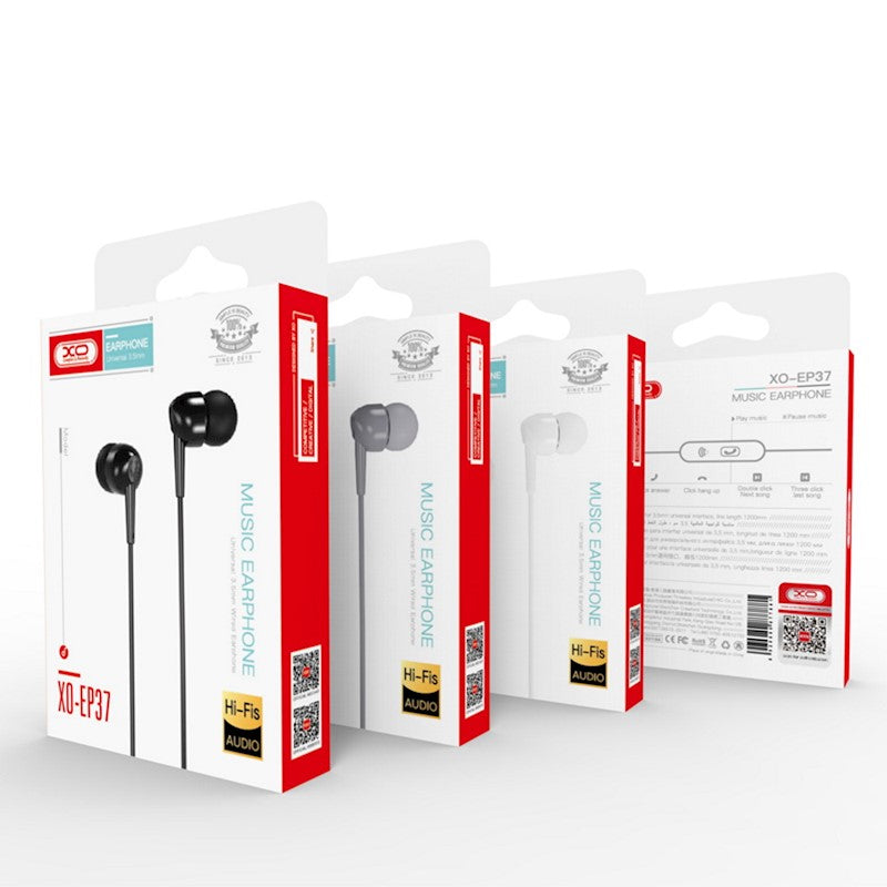 CUFFIA STEREO AURICOLARE CON FILO E MICROFONO JACK 3,5 (XO-EP38)