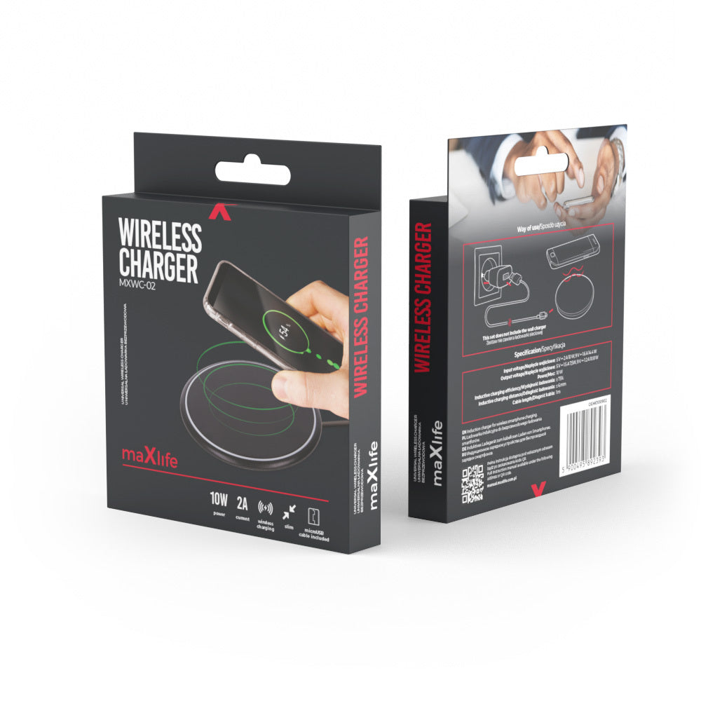 CARICABATTERIA WIRELESS MAXLIFE 10W