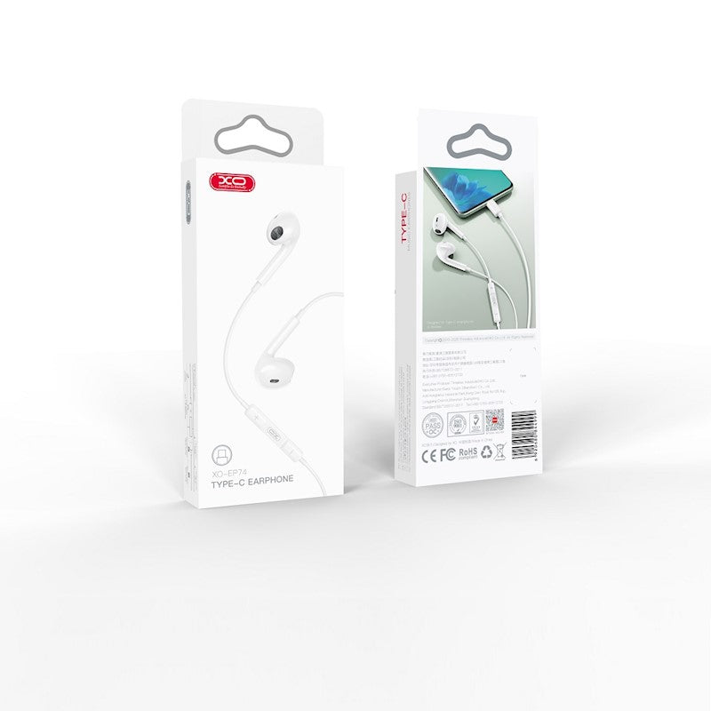 CUFFIA STEREO AURICOLARE CON FILO E MICROFONO USB-C (XO-EP74)