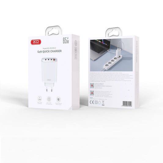 Caricabatterie rete 1 X USB+ 3 X USB-C 65W PD FAST CHARGE (XO-CE23)