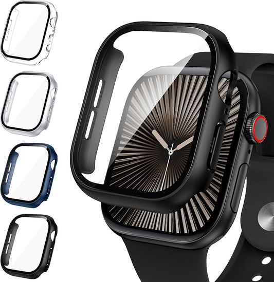 CUSTODIA NERA RIGIDA CON VETRO PER APPLE WATCH 42 MM SERIE 10