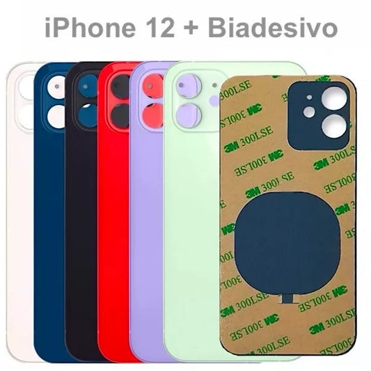 VETRO SCOCCA POSTERIORE CON BIADESIVO PER APPLE IPHONE 12 PRO
