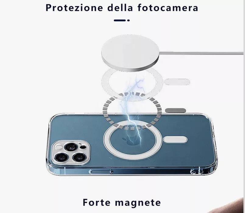 CUSTODIA GEL MAGSAFE APPLE IPHONE 12 PRO TRASPARENTE