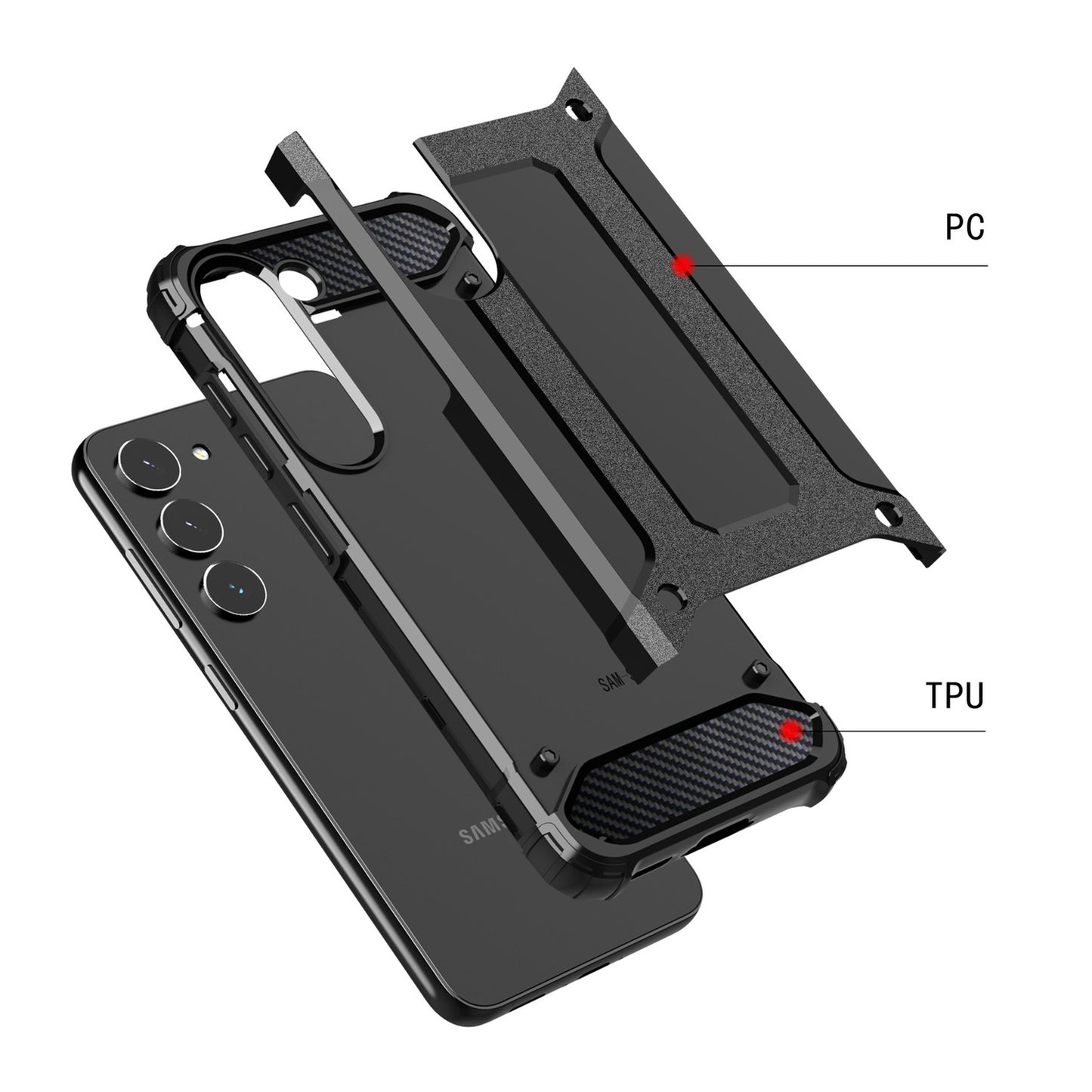 CUSTODIA ARMATURA ANTIURTO SAMSUNG GALAXY A23 NERO
